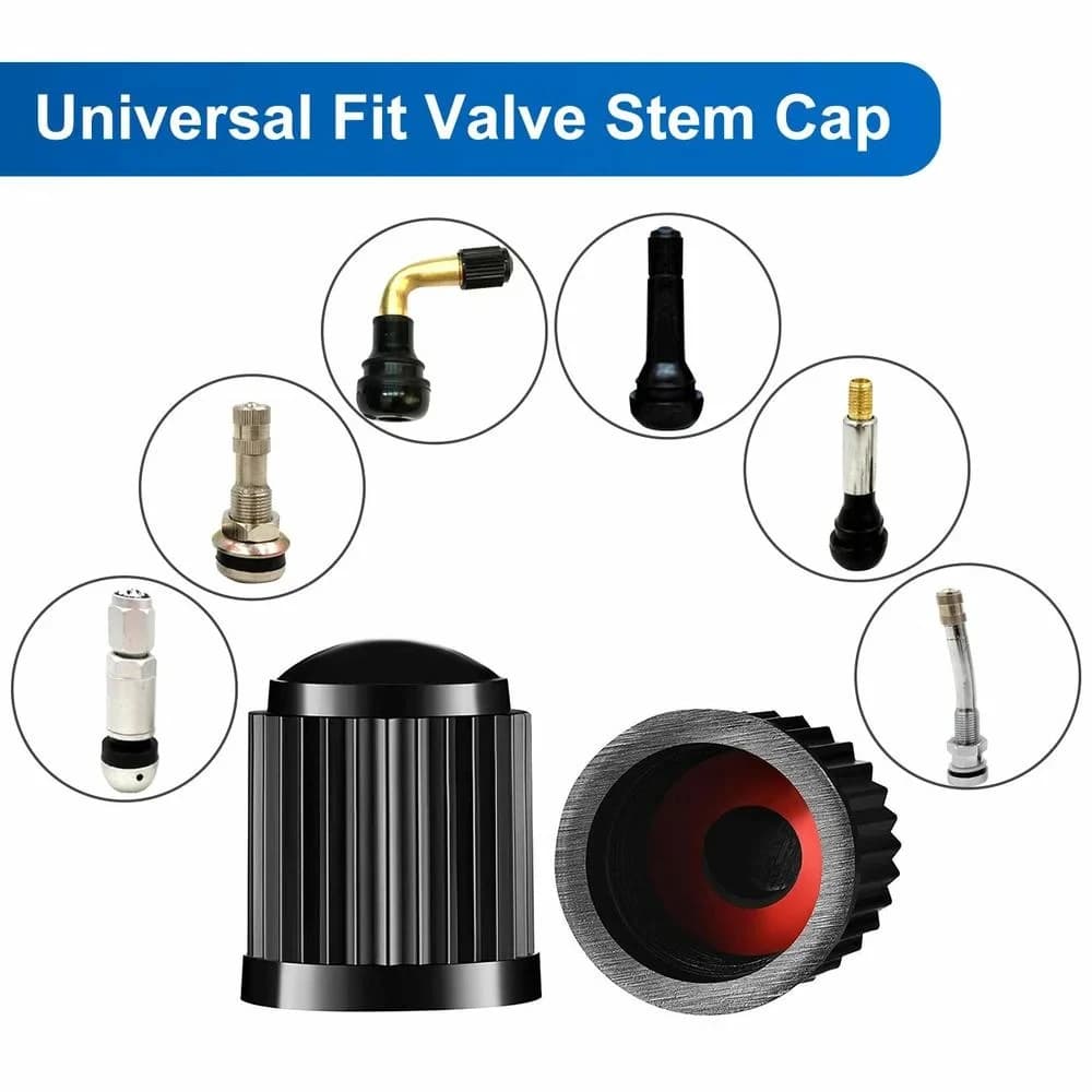 Car Tire Valve Stem Caps Plastic Tyre Valve Dust Caps Universal Wheel Stem Covers for Auto Bicycle Bike Motorcycle Car Accessory - 2