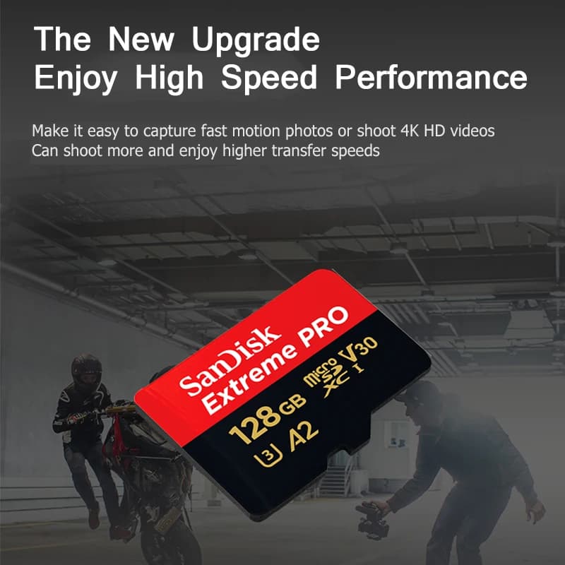 بطاقة ذاكرة SanDisk V30 Micro SD Extreme PRO بسعة 32 جيجابايت و64 جيجابايت و128 جيجابايت و256 جيجابايت و512 جيجابايت و1 تيرابايت، UHS-I، بطاقة TF بسرعة 200 ميجابايت/ثانية، C10 U3 4K لكاميرا Steam Deck - 2