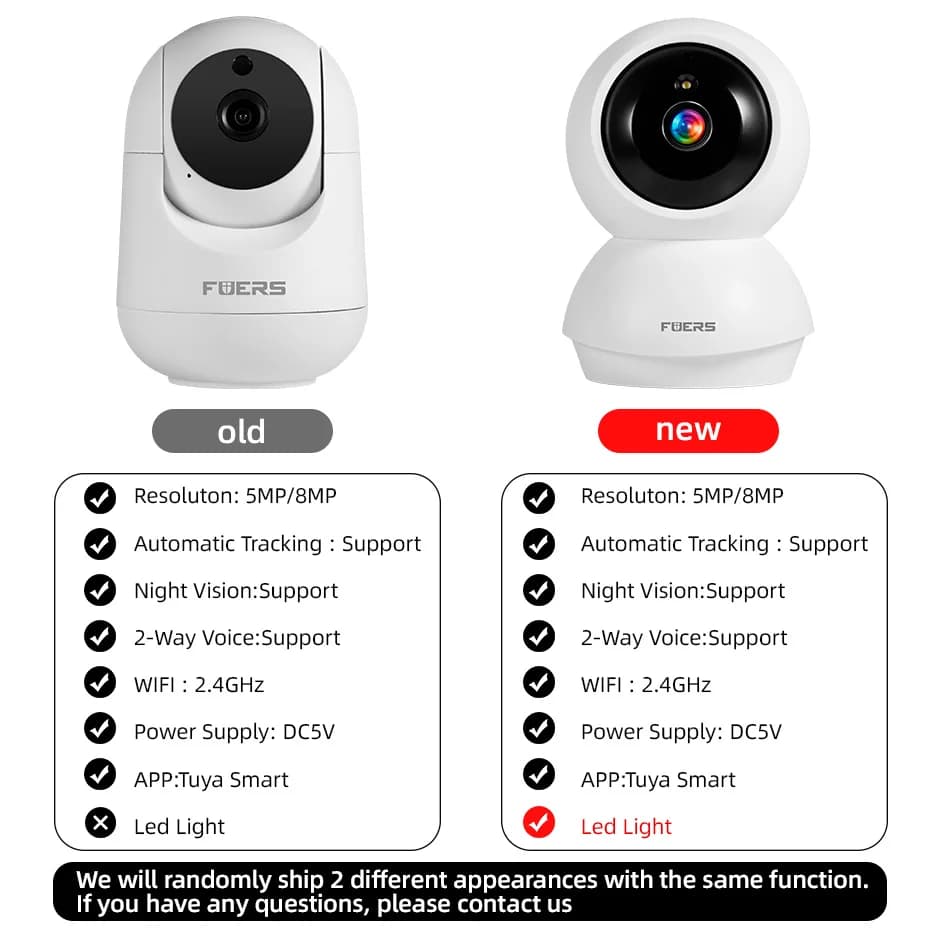 Fuers 5MP WiFi Camera Works With Tuya Smart Home Indoor Wireless IP Surveillance Camera AI Detect Security Baby Monitor - 3