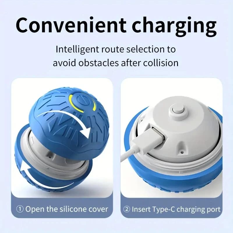 لعبة الكلب الذكية الكرة التلقائية التفاعلية الحيوانات الأليفة الإلكترونية المتداول USB قابلة للشحن تتحرك كذاب للجرو إلى لعبة مضغ الكلب الكبير - 6