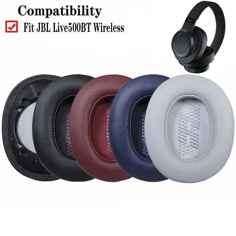 وسادات أذن استبدال من الفوم الناعم والجلد البروتيني لسماعات الرأس بلوتوث JBL LIVE500BT - متوافقة مع JBL Live 500BT