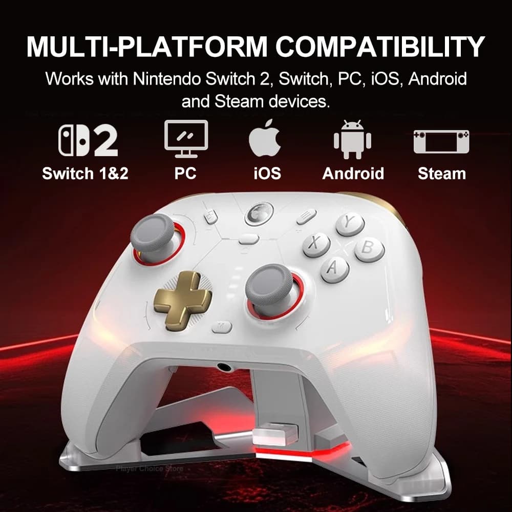 يد تحكم لاسلكية GameSir Cyclone 2 Pro لجهاز Nintendo Switch 2/1، كمبيوتر، ويندوز، ستيم، آي أو إس، أندرويد مع عصي Mag-Res TMR - 2