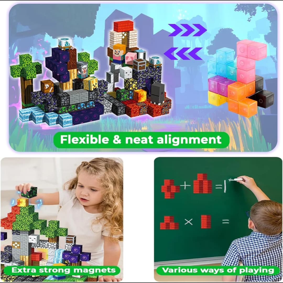 New Magnetic Building Blocks Magnet World Ender Sword Construction Brick Cube STEM Sensory Toy Set Gift for Boy Girl Children - 5