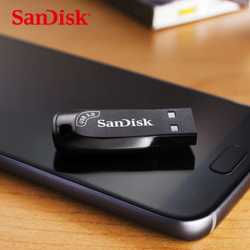 SanDisk USB 3.2 64GB USB Flash Drive CZ410، فلاش درايف، عصا ذاكرة سوداء، U Disk صغير، تخزين خارجي للابتوب - 5