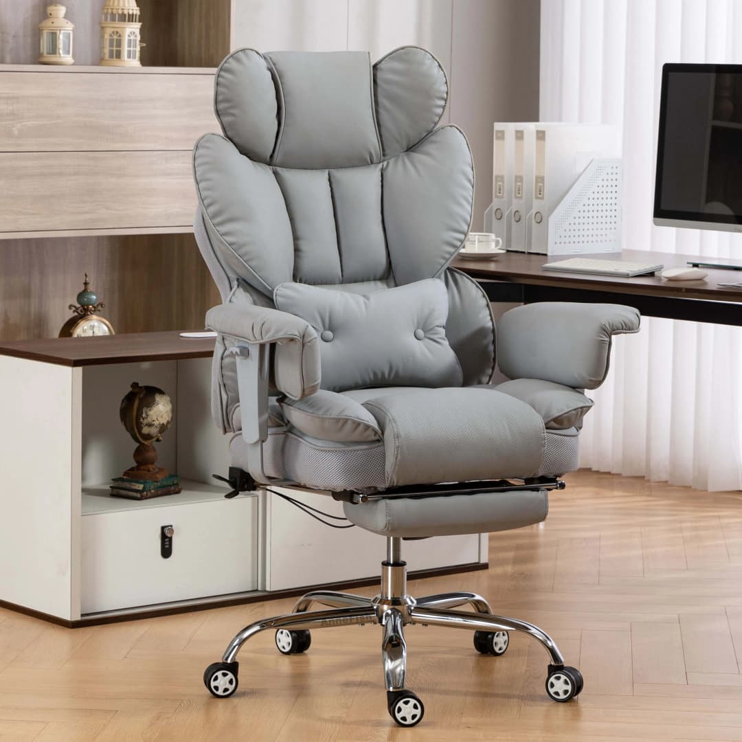 AnneFish Large Executive Office Chair with Liftable Armrests Ergonomic Swivel Desk Chair  Height Adjustment - 2