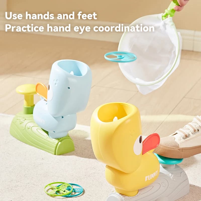 Air Launcher Toy Outdoor Soaring Flying Disc Flying Saucer Foot Launcher Kids Jump Sport Games Children Toys for Kids Boy Gifts - 4