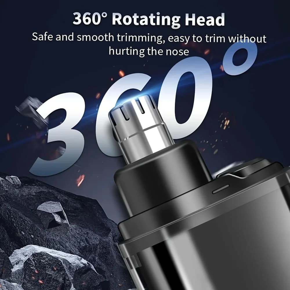 Men's Nose Hair Trimmer USB Rechargeable Electric Nose Ear Hair Clipper LED Display Portable Grooming Tool - 5