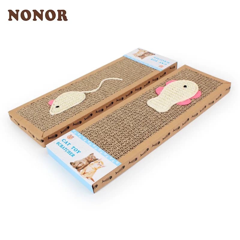 لوح خدش للقطط من NONOR مقاس 37*12 سم مع حصيرة وألعاب مخلب لحماية الأثاث