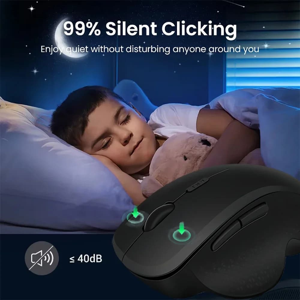 ماوس بلوتوث 5.2 ثنائي الوضع 2.4G لاسلكي 6 أزرار ماوس ألعاب قابل لإعادة الشحن 1600DPI ماوس بصري للكمبيوتر المحمول والكمبيوتر اللوحي - 5