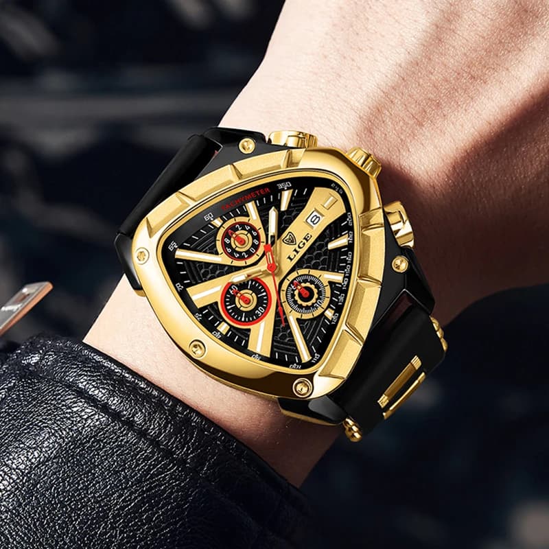 LIGE New Waterproof Watch for Men Military Sport Mens Watches Top Brand Luxury Fashion Silicone Quartz Chronograph Wristwatch - 5
