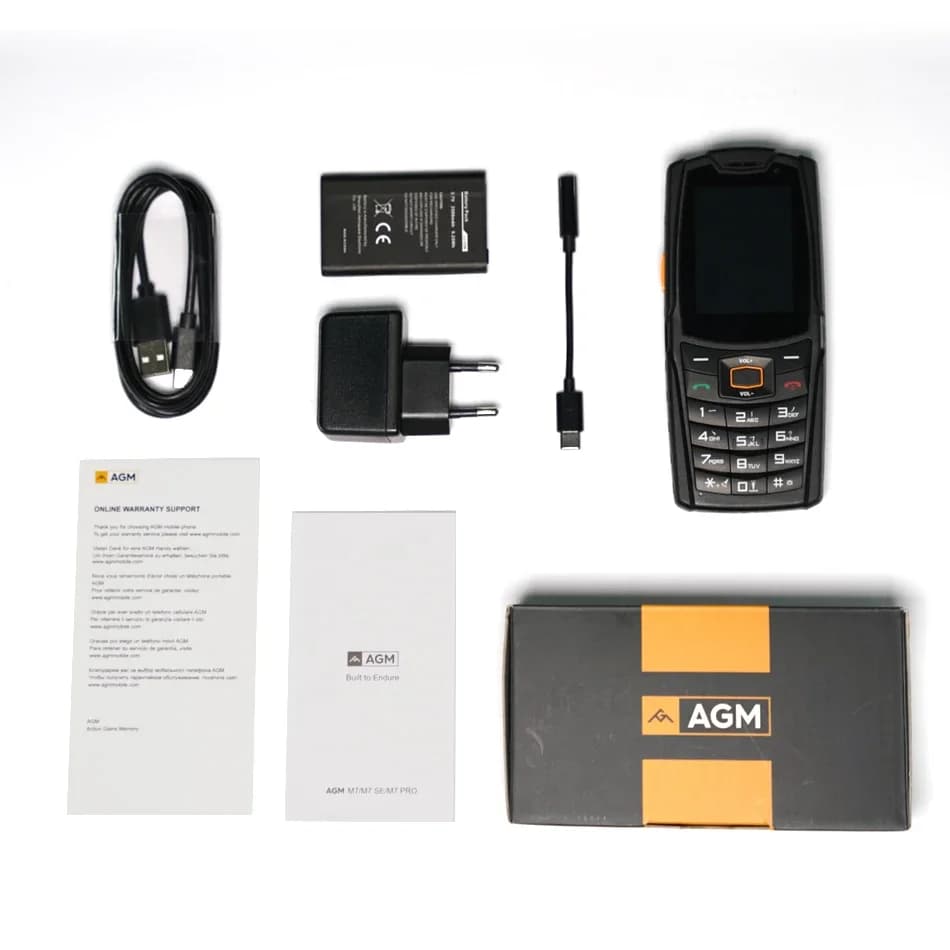 هاتف ذكي AGM M7 بسعة 2+16 جيجابايت، أندرويد، شاشة لمس مقاومة للماء، بطارية 2500 مللي أمبير، لوحة مفاتيح إنجليزية وروسية - 6