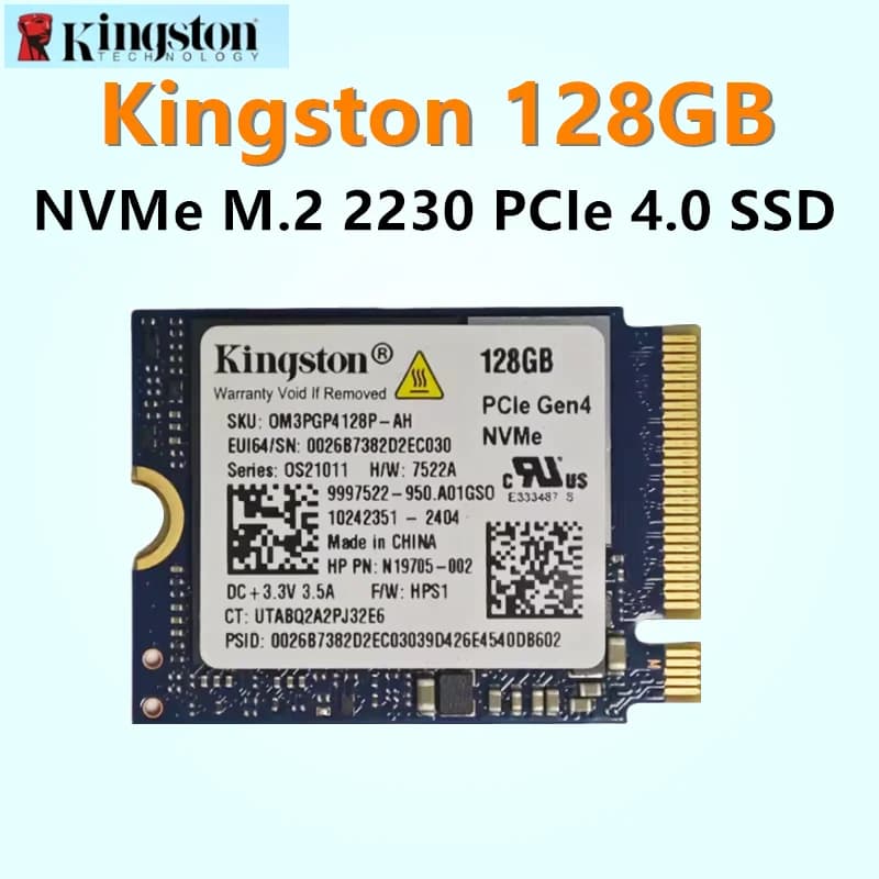 كينجستون SSD 128 جيجابايت M.2 2230 NVMe PCIe 4.0 محرك أقراص صلبة مدمج بحزمة OEM