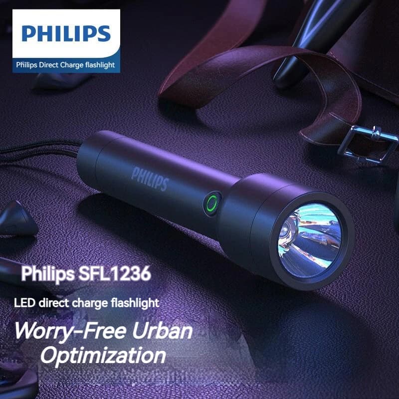 Philips كشاف LED مع شحن USB وبطارية 18650 مصباح قابل لإعادة الشحن 4 أوضاع كشاف LED للدفاع عن النفس والتخييم
