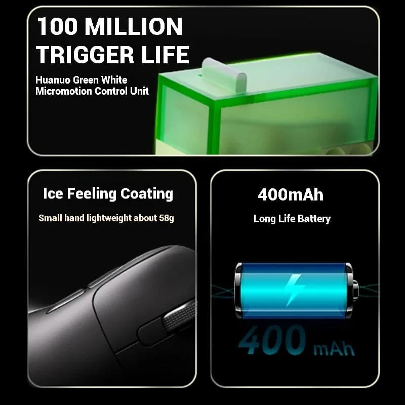ماوس ألعاب لاسلكي من AJAZZ AJ179P PAW3950 بدقة 30000DPI و8Khz، مريح لليد اليمنى مع قاعدة شحن مغناطيسية بإضاءة RGB - 3