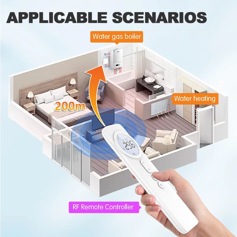 ترموستات لاسلكي واي فاي RF433 للغلايات الغازية، تدفئة أرضية بالماء، متحكم ذكي في درجة الحرارة من تيا، متوافق مع أليكسا وجوجل هوم - 2