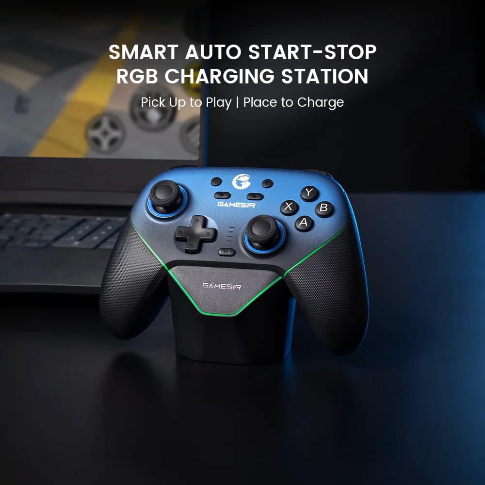 وحدة تحكم سويتش لاسلكية GameSir Super Nova مع محطة شحن، عصا تحكم بتأثير هول لجهاز الكمبيوتر ونينتندو سويتش 2 والهاتف الذكي بنظام أندرويد - 3