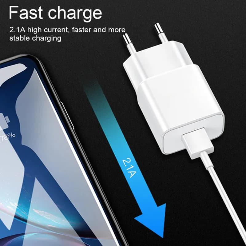 for Xiaomi redmi Charger 5V 2A EU Type-C Micro USB Cable Phone Charging Adapter FOR Redmi Note 11 10 9 3 4 6 7 8 8T Pro 4X 5 5S - 4