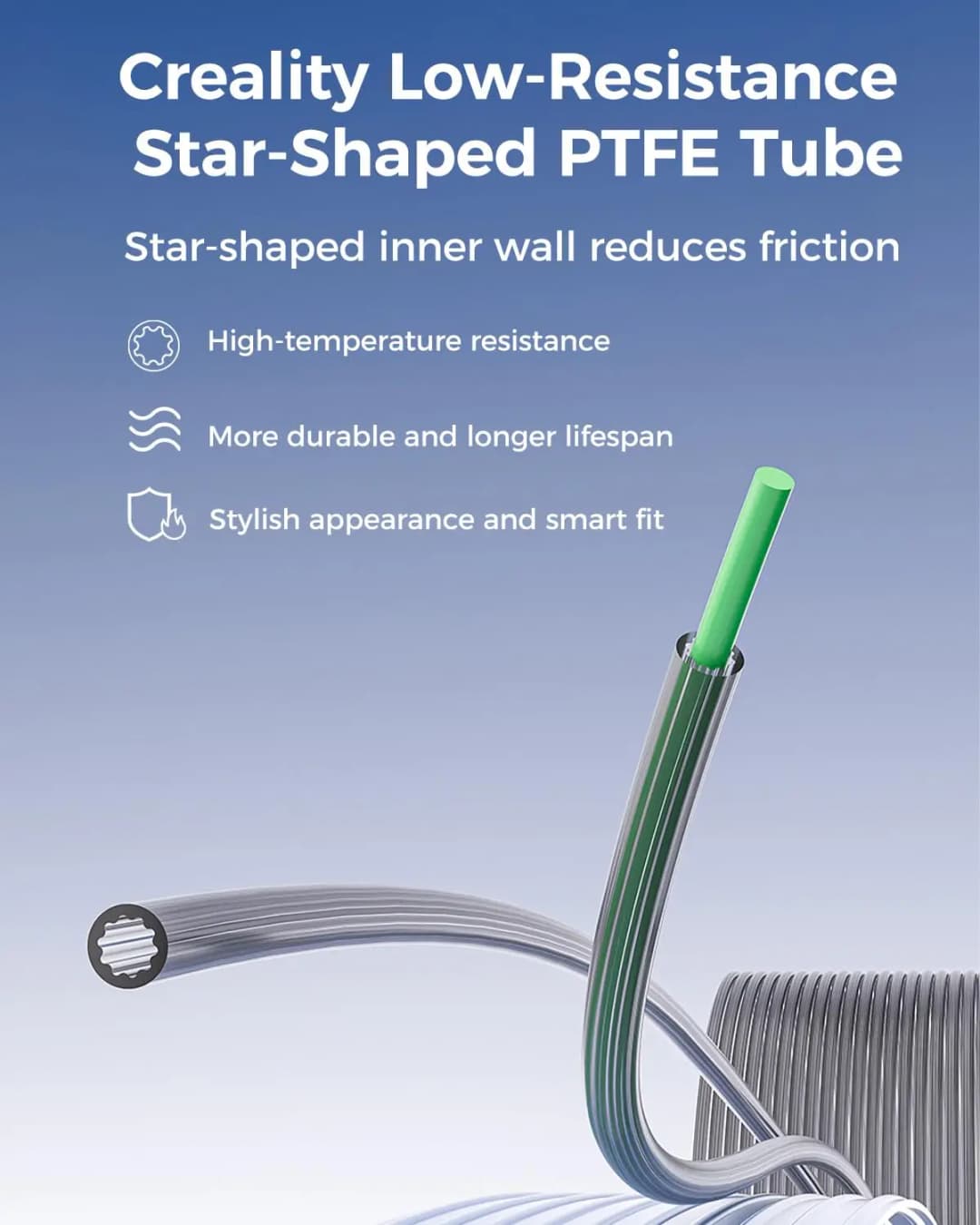 أنبوب PTFE محدث منخفض المقاومة على شكل نجمة بقطر خارجي 4 مم لتدفق فائق السلاسة لطابعة ثلاثية الأبعاد DIY متوافق مع BambuLab AMS وCreality - 2