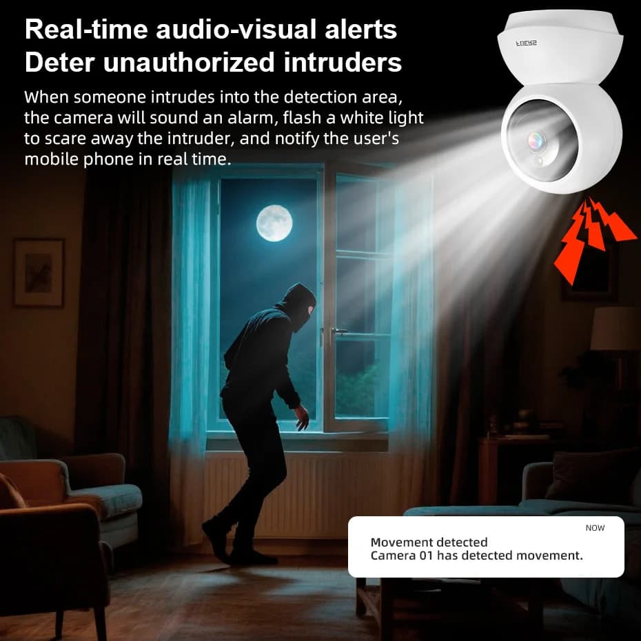 Fuers 5MP WiFi Camera Works With Tuya Smart Home Indoor Wireless IP Surveillance Camera AI Detect Security Baby Monitor - 5
