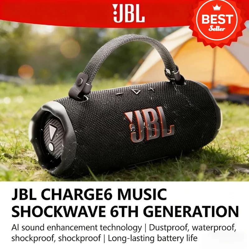 JBL Charge 6 سماعة بلوتوث لاسلكية محمولة IPX7 مقاومة للماء مع بنك طاقة بطارية 20 ساعة سماعة بووم بوكس للسفر والخارج - 6