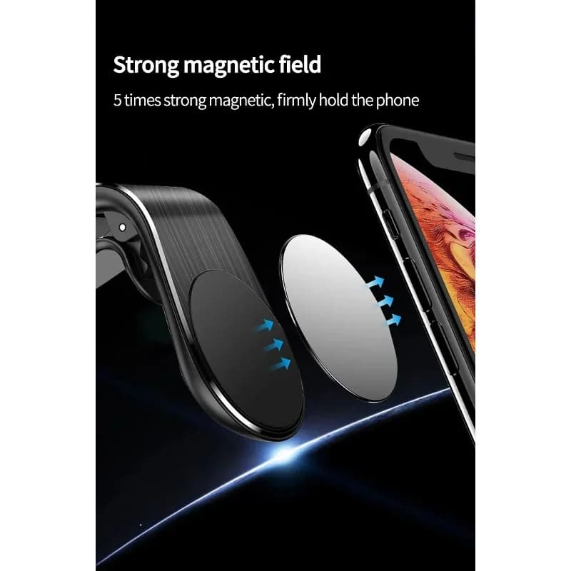 Magnetic Car Phone Bracket Breathable Clip Bracket Rotating Mobile Phone GPS Bracket Car Air Outlet L Bracket Car Phone Holder - 2