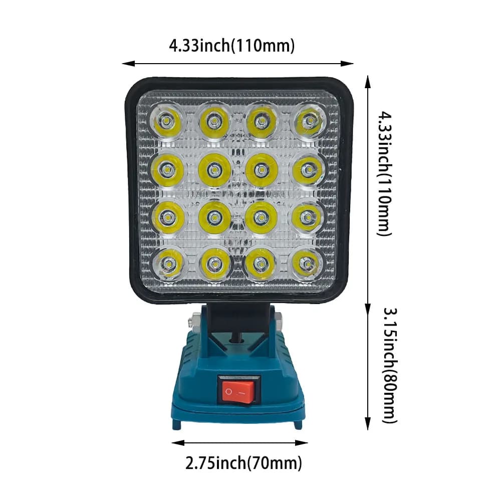 مصباح عمل LED مقاس 3/4/8 بوصة لبطارية ماكيتا 14.4V 18V Li-ion مع كشاف USB خارجي وفانوس تخييم وإضاءة طوارئ - 3