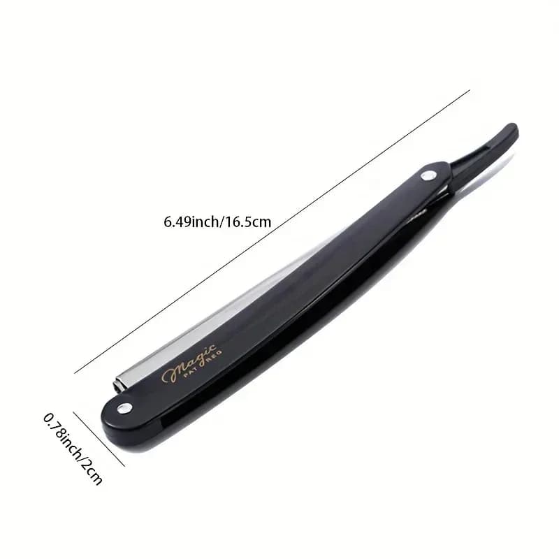 Professional Manual Shaver Straight Edge Stainless Steel Sharp Barber Razor Folding Shaving Beard Cutter with 10/20/30pcs Blades - 3