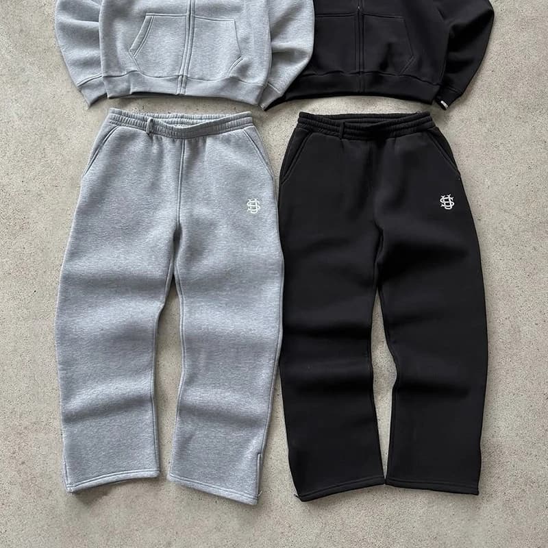 الخريف الرباط سستة Sweatpants بلون عارضة شارع العليا الهيب هوب الراب الشارع Y2K نمط السراويل عالية الخصر