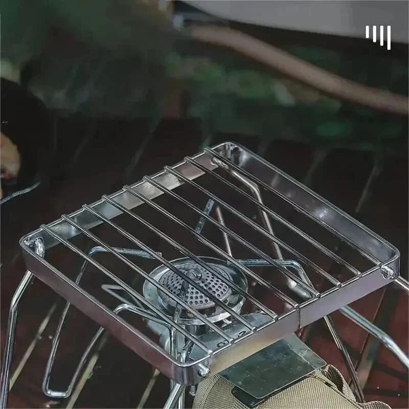Outdoor Stainless Steel Stove Holder Camping Portable Folding Mini Barbecue Rack Set Pot Holder Baking Tray Holder - 5