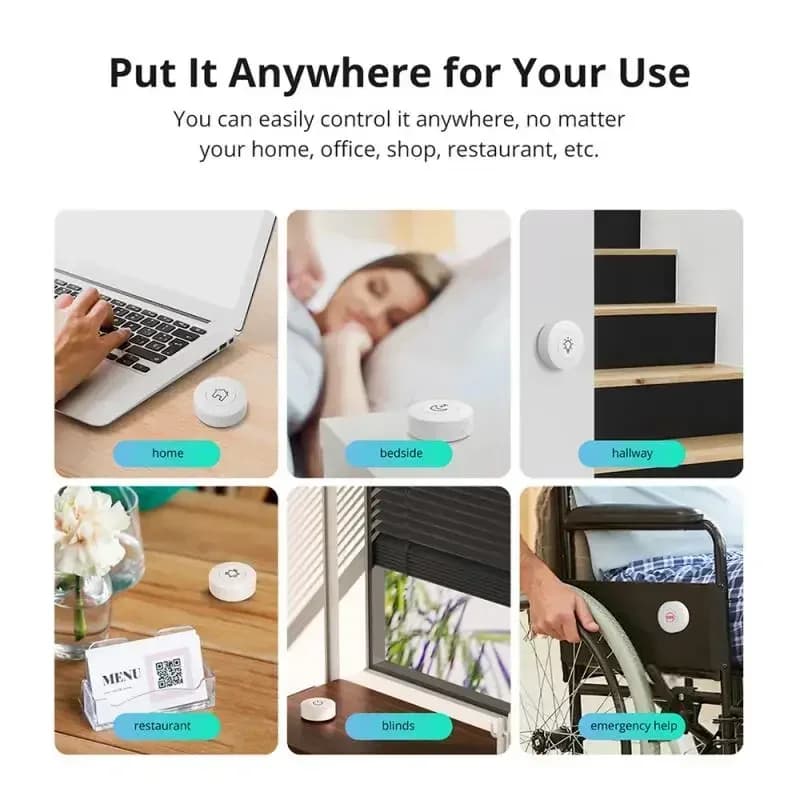 SONOFF SNZB-01P زر مفتاح ذكي لاسلكي Zigbee تحكم صوتي للمنزل الذكي متوافق مع تطبيق EWeLink وAlexa ومساعد Google - 4
