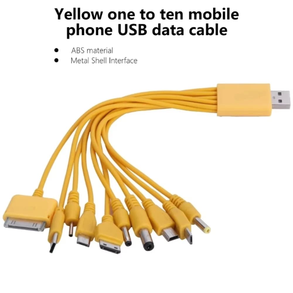 كابل USB عالمي 10 في 1 من NNBILI كابل شحن متعدد متوافق مع سماعة بلوتوث متعددة للهاتف الخلوي ومشغل MP3 - 4