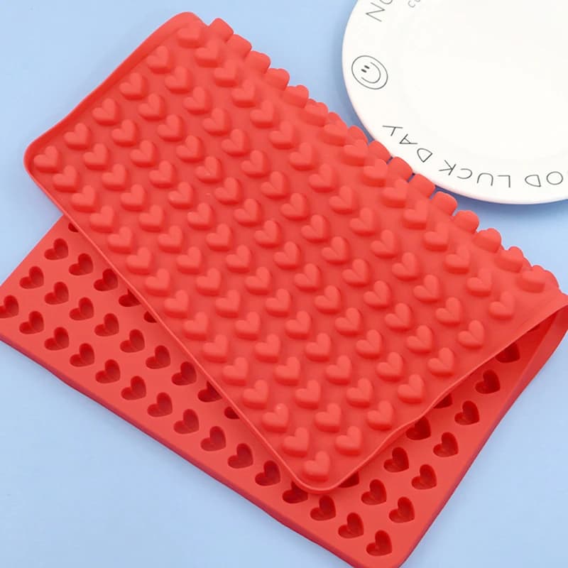 قالب سيليكون صغير على شكل قلب 255 تجويف صينية مكعبات ثلج DIY تزيين كعك حصيرة خبز ورقة طبخ للبسكويت - 2