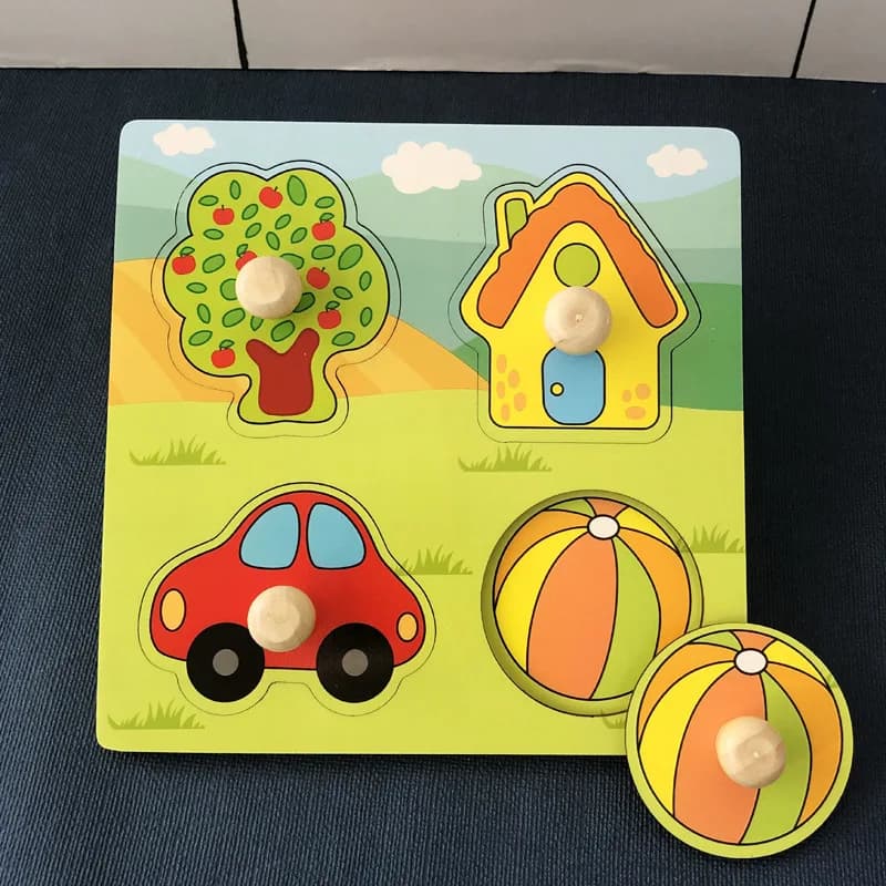 Montessori Wooden Toys for Babies 1 2 3 Years Boy Girl Gift Baby Development Games Wood Puzzle for Kids Educational Learning Toy - 6