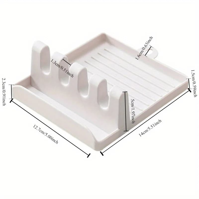 1pc Kitchen Spoon Holders Fork Spatula Rack Shelf Organizer Plastic Spoon Rest Chopsticks Holder Non-slip Spoons Pad Kitchen Ute - 4