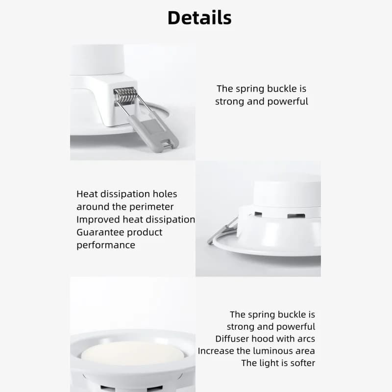 إضاءة سقف مدمجة من Yeelight، إضاءة LED، 220V، أبيض دافئ 4000K/أصفر دافئ 3000K، لغرف المعيشة والممرات وغرف النوم - 5