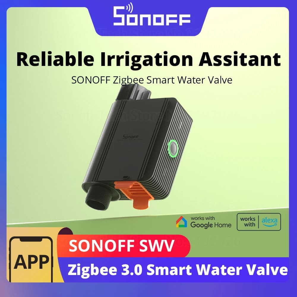 سونوف SWV زيجبي صمام مياه ذكي IP55 ري تلقائي تركيب سهل تحكم عن بعد جدول زمني عبر إي ويلينك أليكسا جوجل
