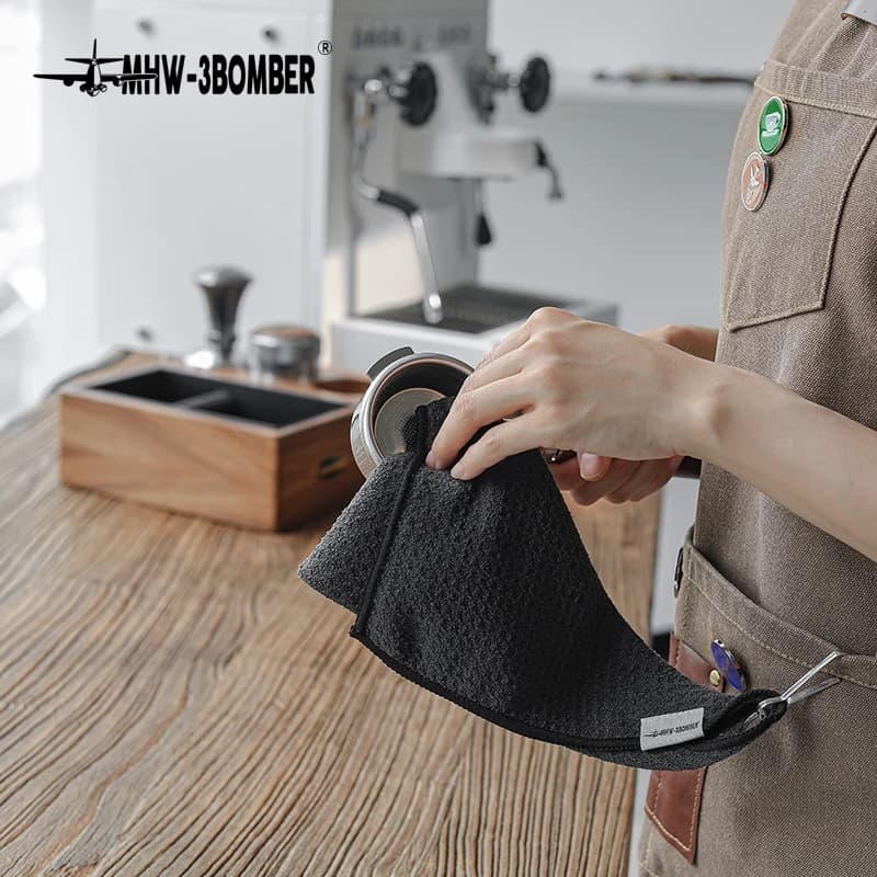 MHW-3BOMBER Coffee Bar Towel Coffee Cleaning Accessories for Barista Absorbent Cleaning Cloths with Hanging Ring Kitchen Tools - 4