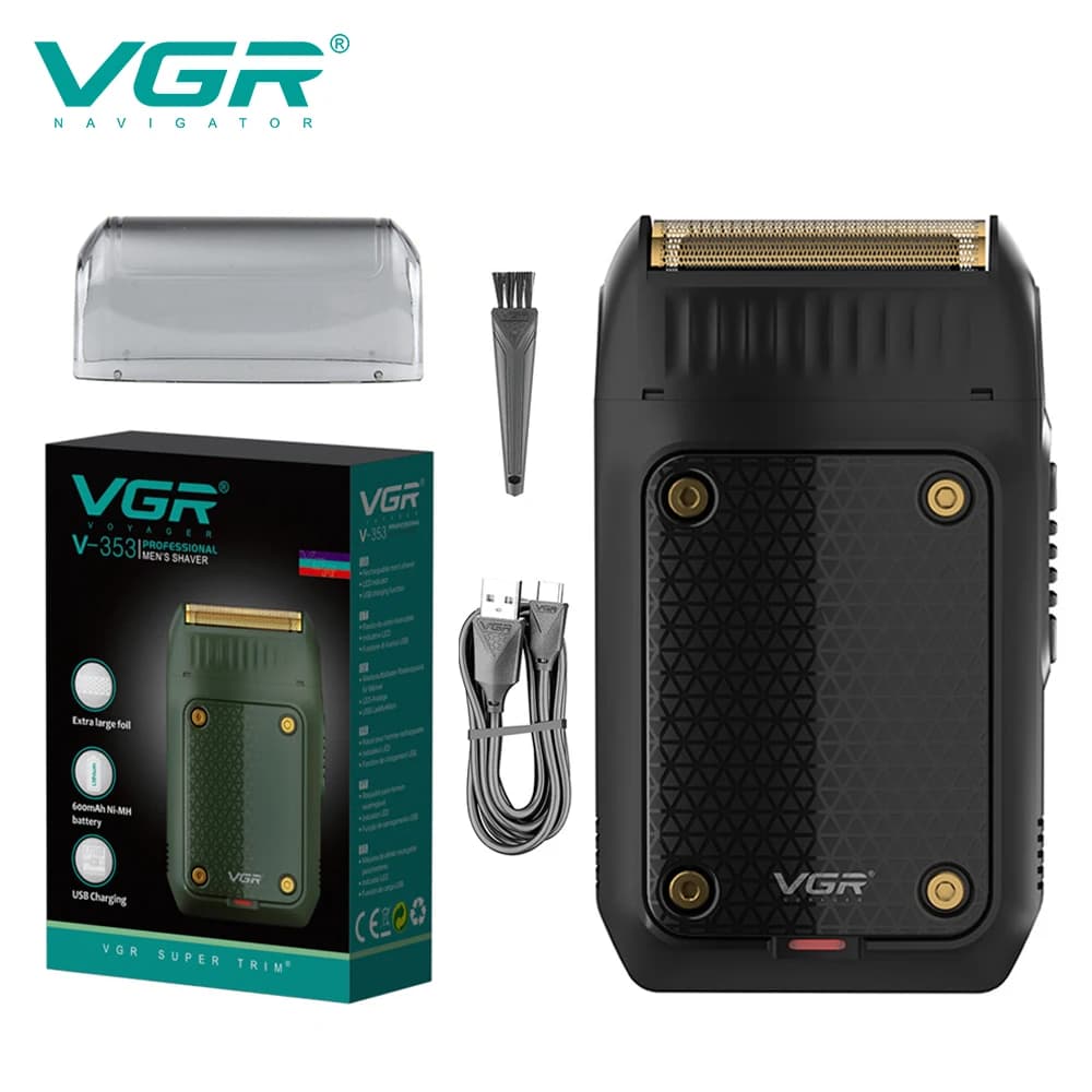 VGR 353 ماكينة حلاقة اللحية الاحترافية ماكينة تشذيب الشعر الكهربائية ماكينة حلاقة الوجه للرجال مع شحن USB آمنة - 6