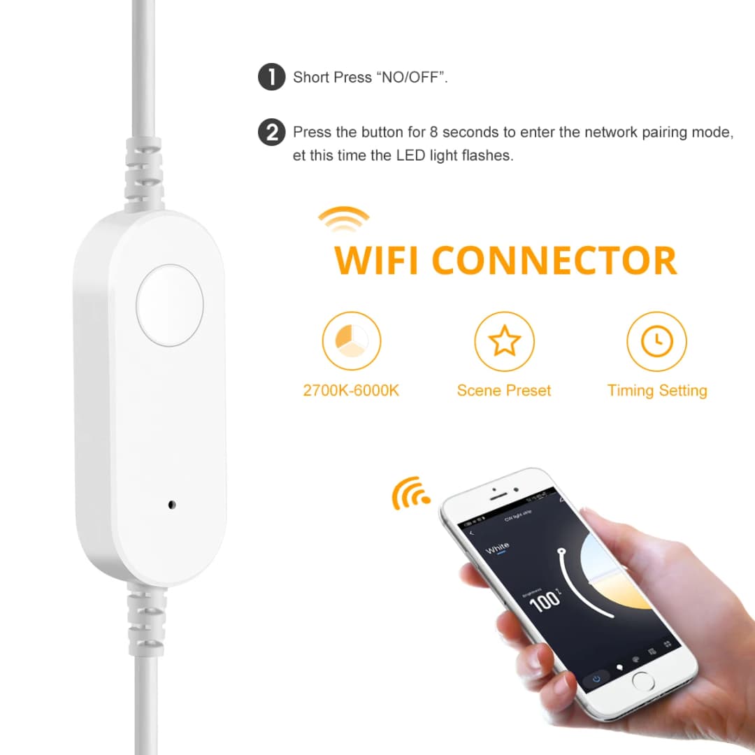 مفتاح Tuya الذكي بتقنية WiFi، شريط إضاءة LED COB CCT، 3M/5M، محول طاقة 24V، قابس EU/US، مصباح قابل للتعتيم، شريط LED للزينة - 3