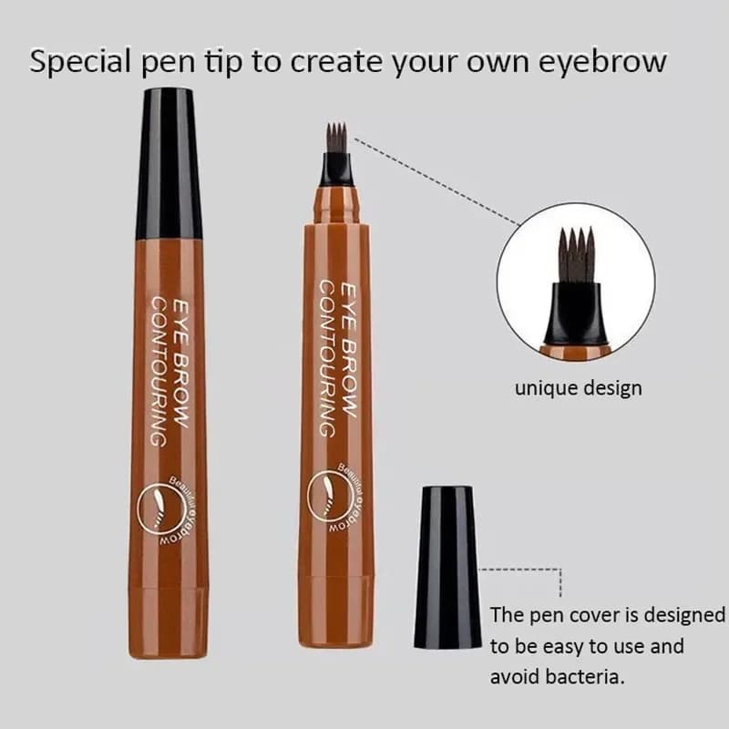 5-Color Four-Pronged Eyebrow Pencil Eyebrow Brush Split Liquid Waterproof Long-Lasting Eyebrows Enhancer Pencil Eyebrow Shadow - 3
