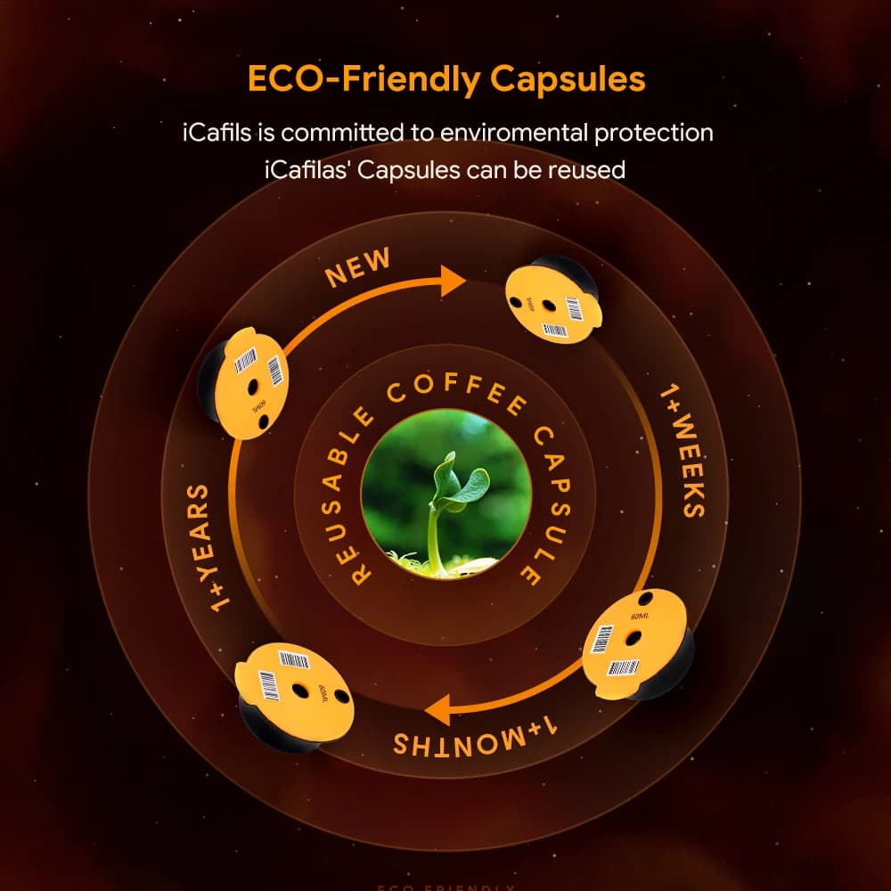 كبسولات قهوة قابلة لإعادة الملء من icafilas سعة 60/180/200/220 مل - متوافقة مع مكينة بوش تاسيميو، محول إسبريسو - 4