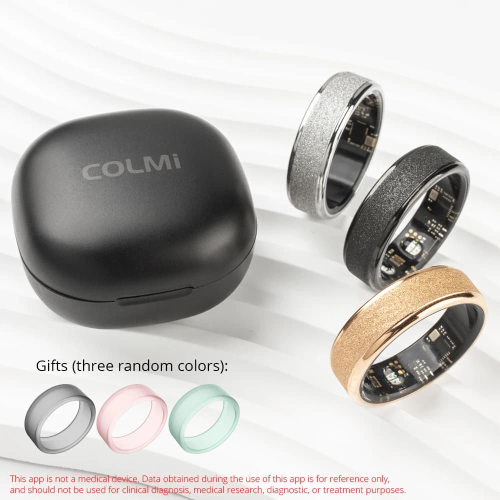 خاتم ذكي COLMI R10 للرجال والنساء 2024، مع علبة شحن وبطارية تدوم 39 يومًا، ومراقبة الصحة والنوم، ومقاوم للماء حتى 5ATM - 6