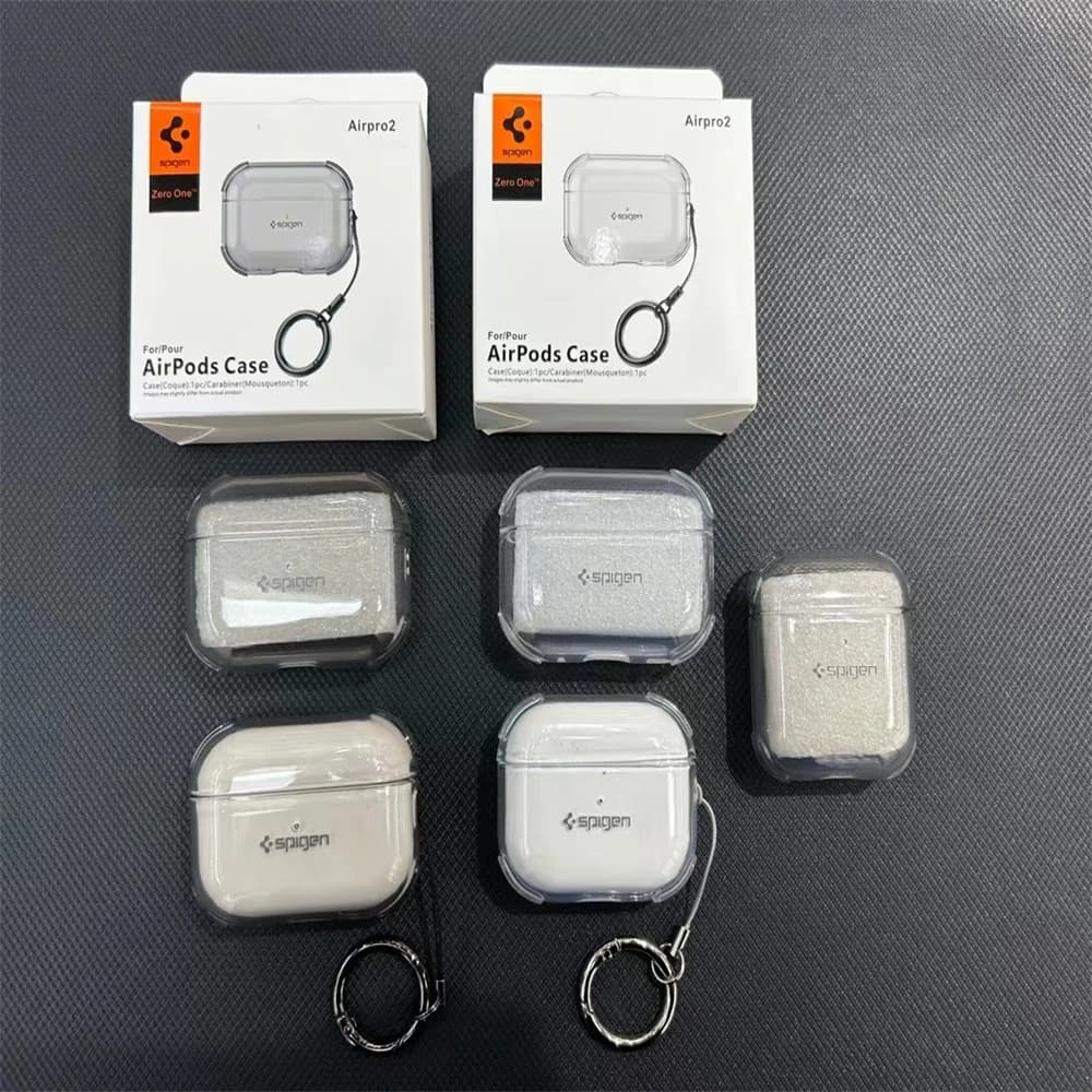 غطاء شفاف من Spigen لسماعات AirPods 4 Pro و3 Pro و1 من مادة TPU مع حلقة مضادة للفقدان وحماية من الصدمات 2026 - 6