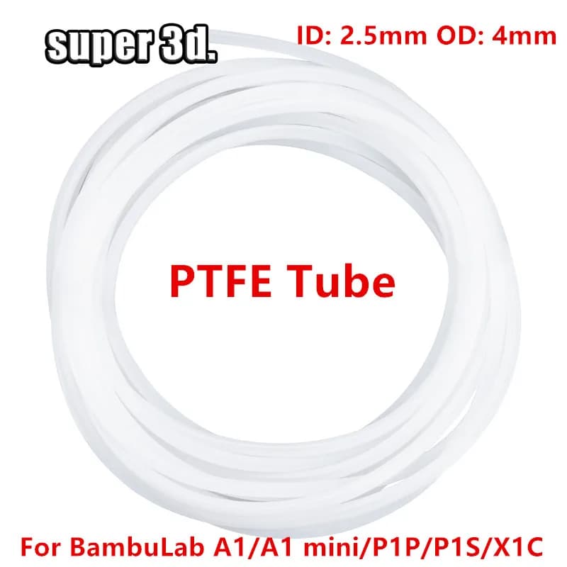 1/2/50 متر أنبوب PTFE من Bambu Lab بقطر داخلي 2.5 ملم وقطر خارجي 4 ملم P1P AMS A1 Mini أنبوب تفلون 1.75 ملم لطابعة 3D BambuLab A1/A1 mini/P1P/P1S/X1C
