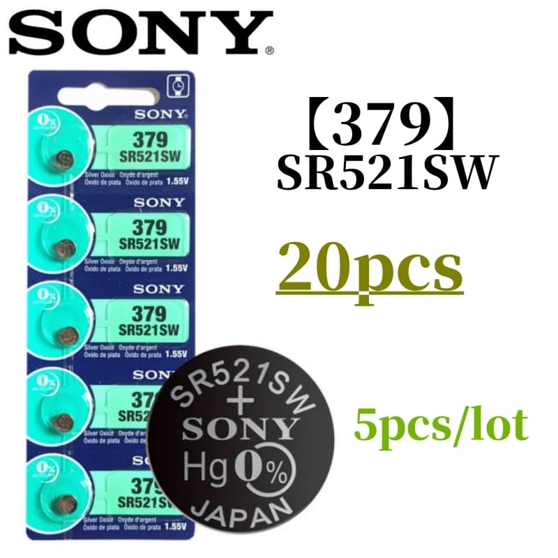 20Pcs Sony Original For 337 SR416SW 364 SR621SW 371 SR920SW 377 SR626SW 379 SR521SW 395 399 SR927SW Batteria - 6