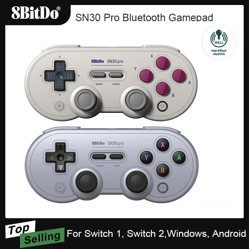 8BitDo SF30 Pro SN30 Pro وحدة تحكم بلوتوث لاسلكية لعصا التحكم Nintendo Switch 2 لويندوز وأندرويد وmacOS وستيم