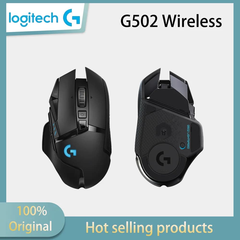 ماوس الألعاب اللاسلكي Logitech G502 LIGHTSPEED ثنائي الوضع مع عجلة سرعة وشحن ميكانيكي للابتوب - الجيل الجديد HERO 25K
