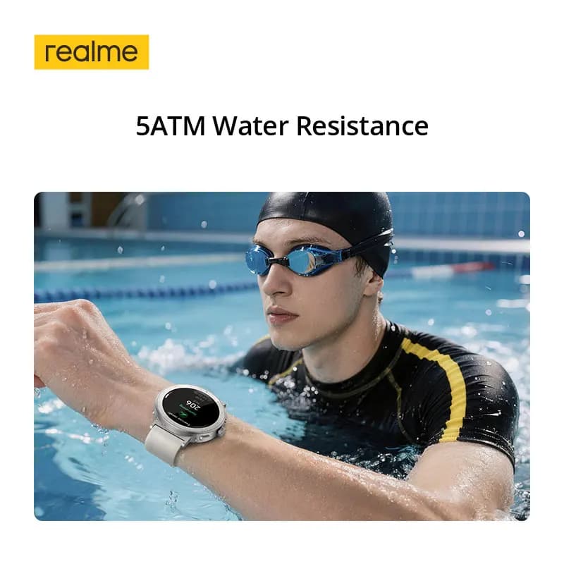 وصول جديد: ساعة realme Watch S5 الذكية بمقاومة الماء 5ATM، بطارية تدوم 20 يومًا، 110 وضع رياضي، شاشة AMOLED مقاس 1.43 بوصة - 3