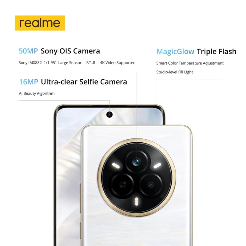 [Clearance] realme 14 Pro 5G Smartphone NFC Dimensity 7300 Chipset 6000mAh Battery 6.77" 120Hz Curved Display - 4