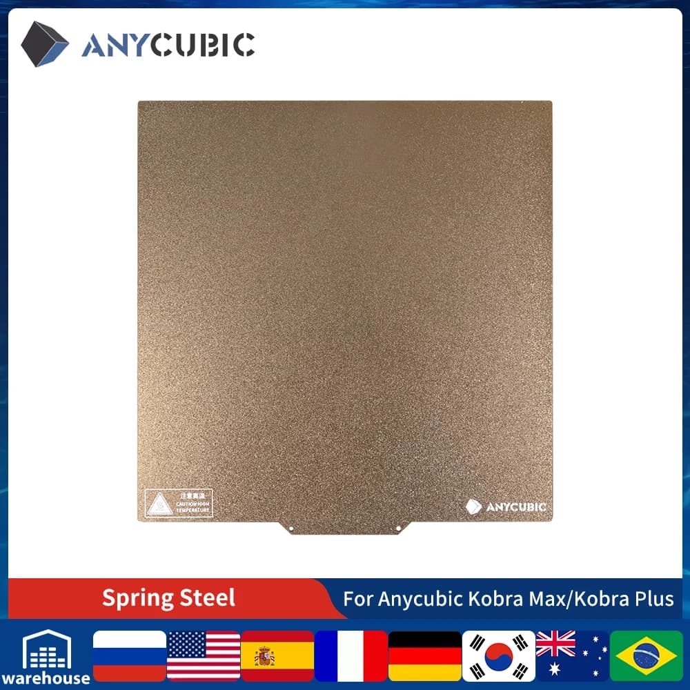 فولاذ PEI الربيعي الأصلي من ANYCUBIC لسلسلة Kobra، إكسسوارات FDM لطابعات Vyper